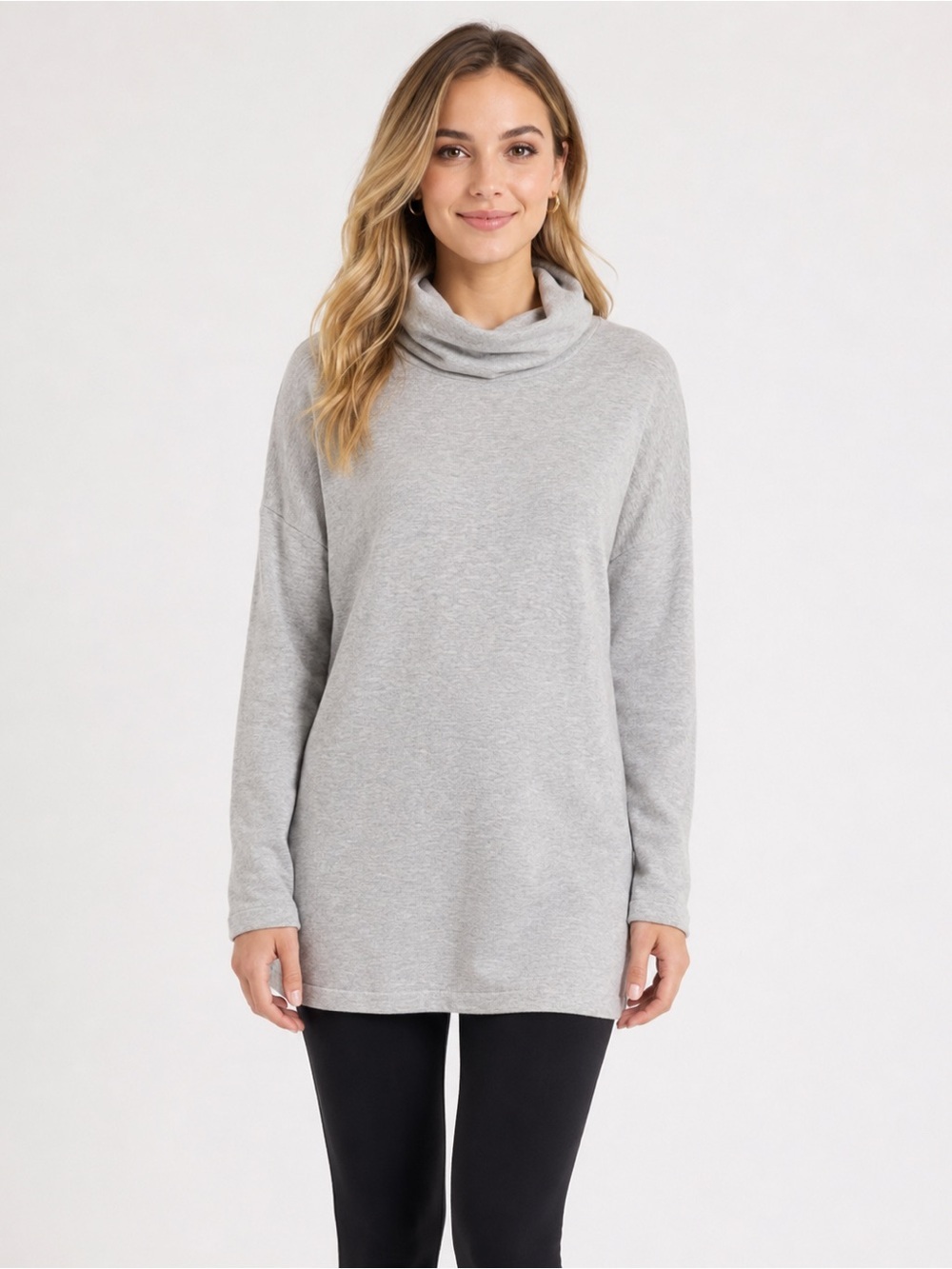 GAP Gray Long Sleeve Cowl Neck Tunic Sweater Size M